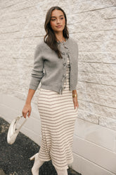 Wilde Bow Front Cardigan - Light Grey