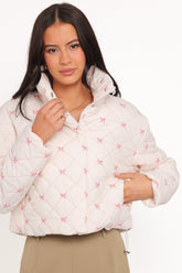 Adi Quilted Jacket - Pink Bow