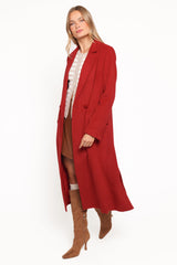 Jett Long Blazer Coat - Red