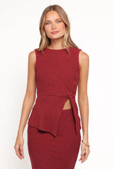 Beatrice Maxi Skirt Set - Berry