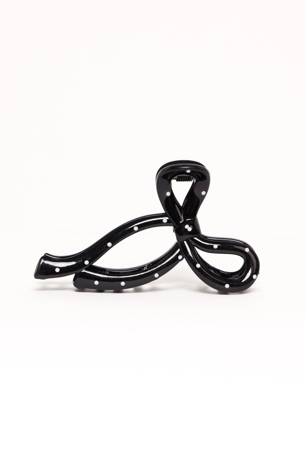 Nova Hair Clip - Black Polka Dot