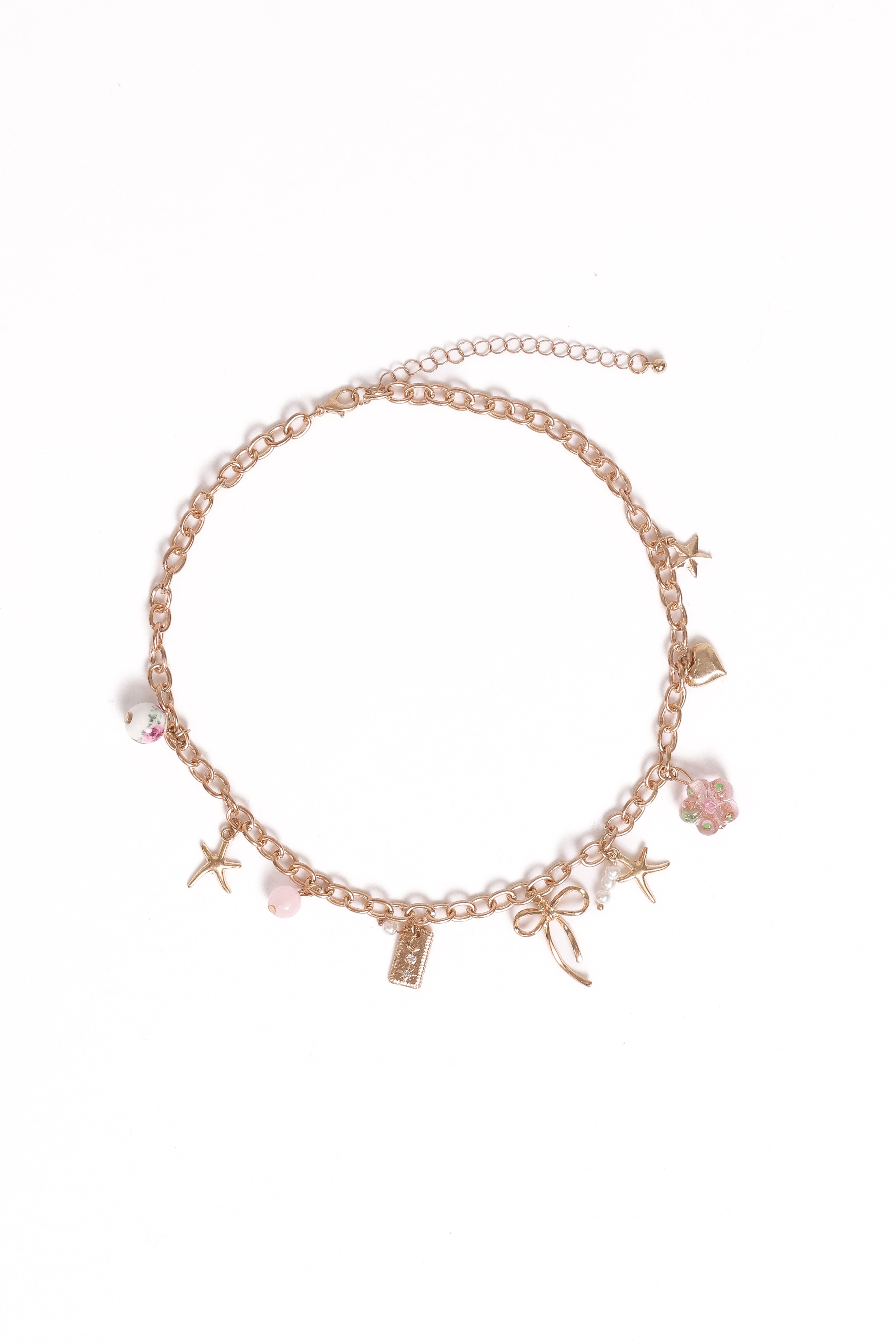 Sienna Charm Necklace - Gold Pink