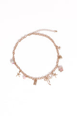 Sienna Charm Necklace - Gold Pink