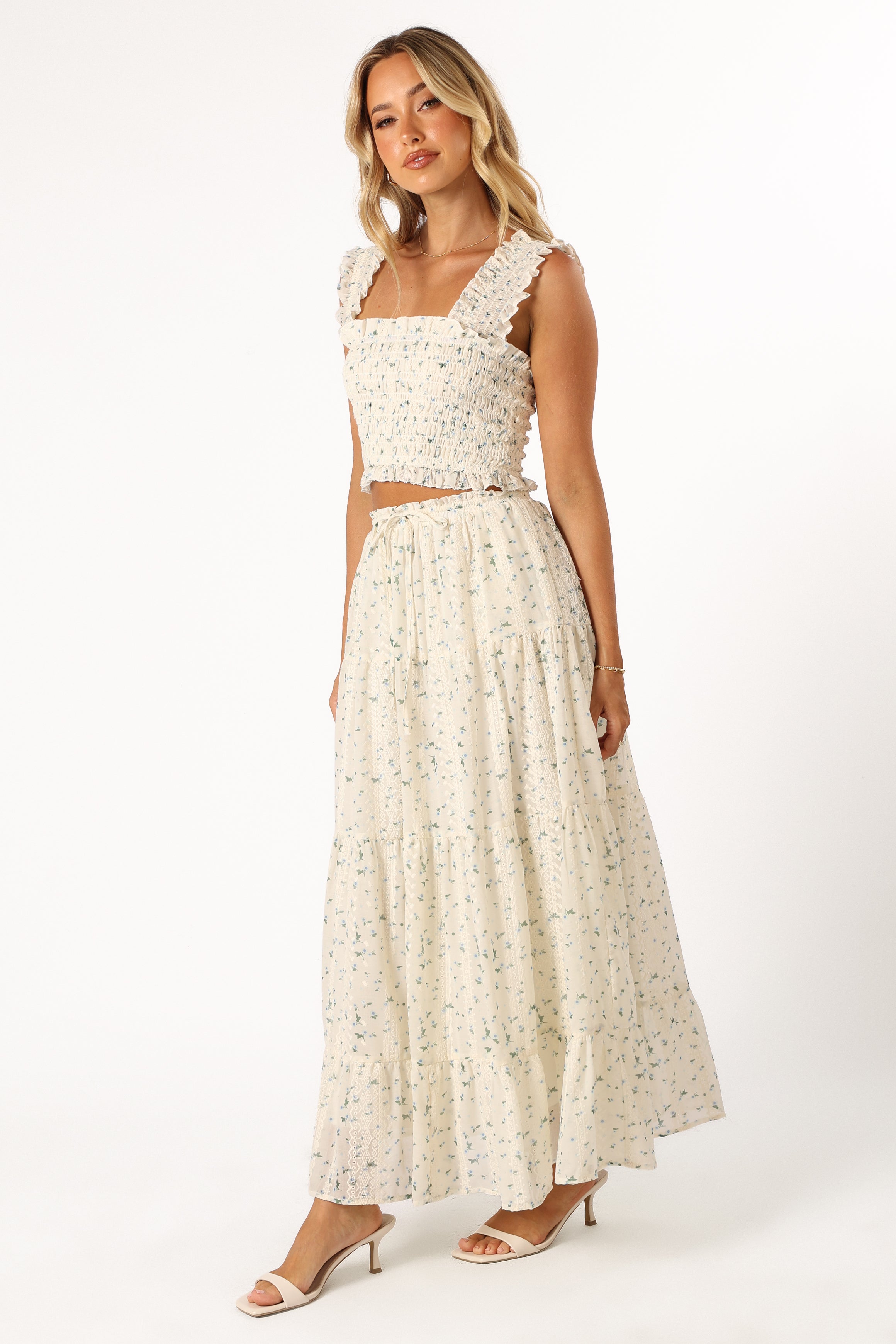 Amberlyn Maxi Skirt - Blue Floral