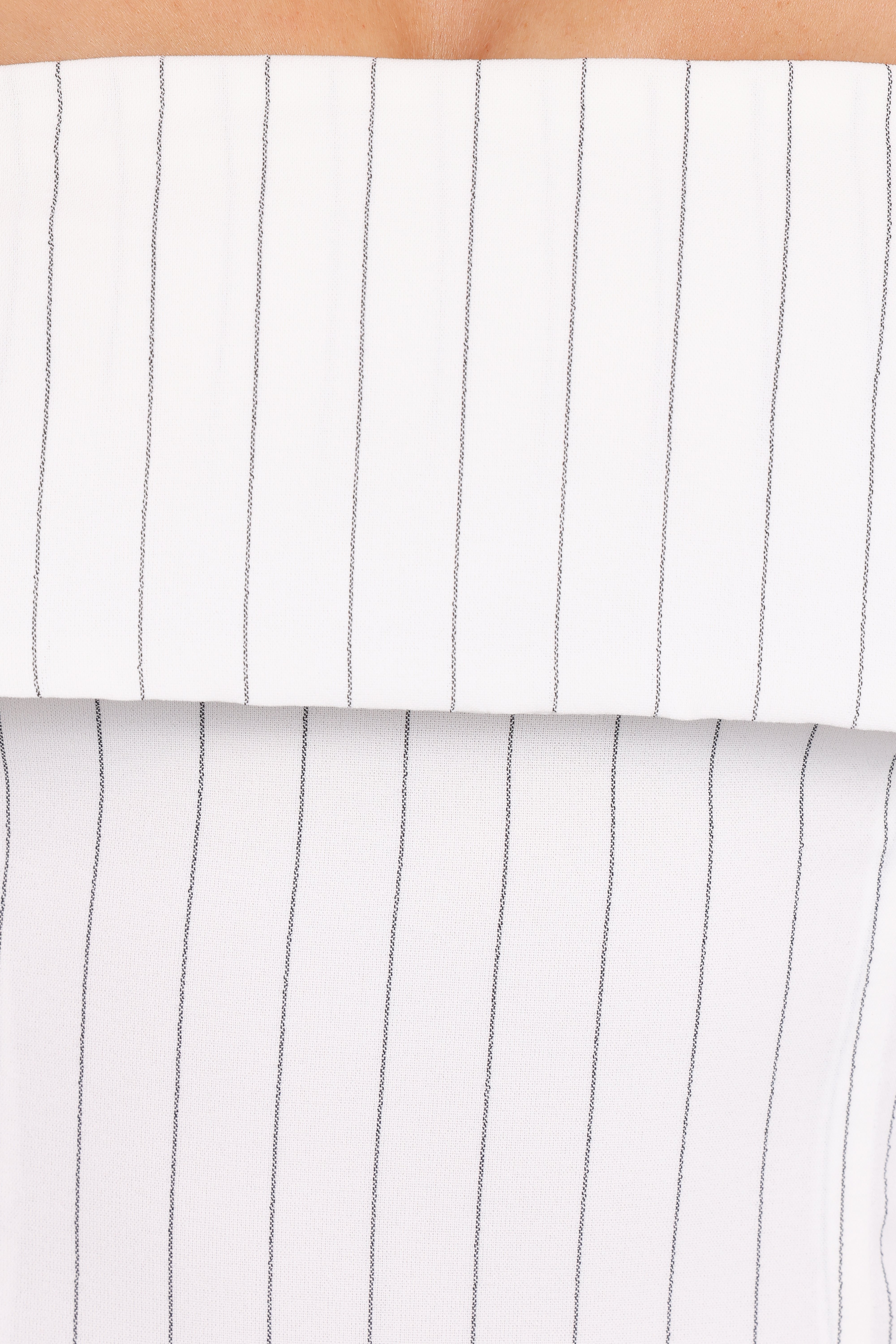 Blakely Wide Leg Pant - White Pinstripe