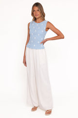 Elowen Wide Leg Pants - White