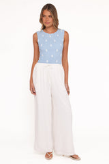 Elowen Wide Leg Pants - White