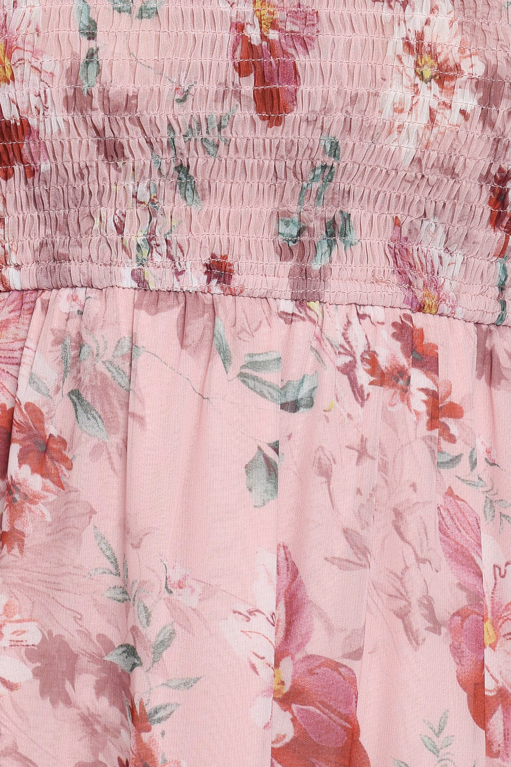 Alamea Long Sleeve Midi Dress - Pink Floral