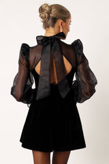 Blaire Longsleeve Mini Dress - Black