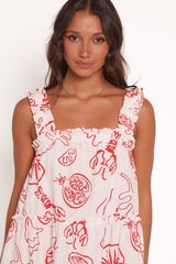 Elena Mini Dress - Red Lobster