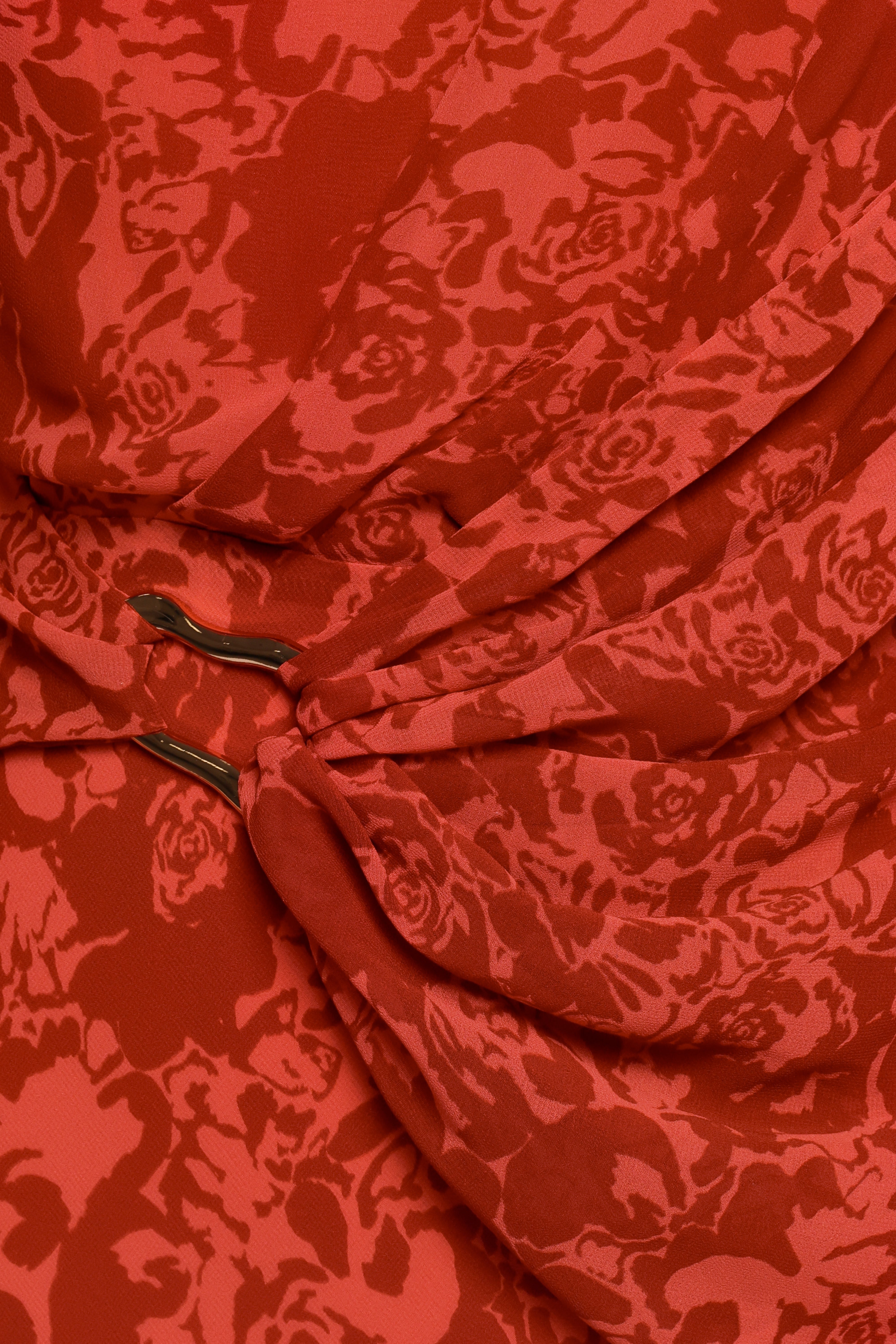 Isabeau Midi Dress - Red Roses