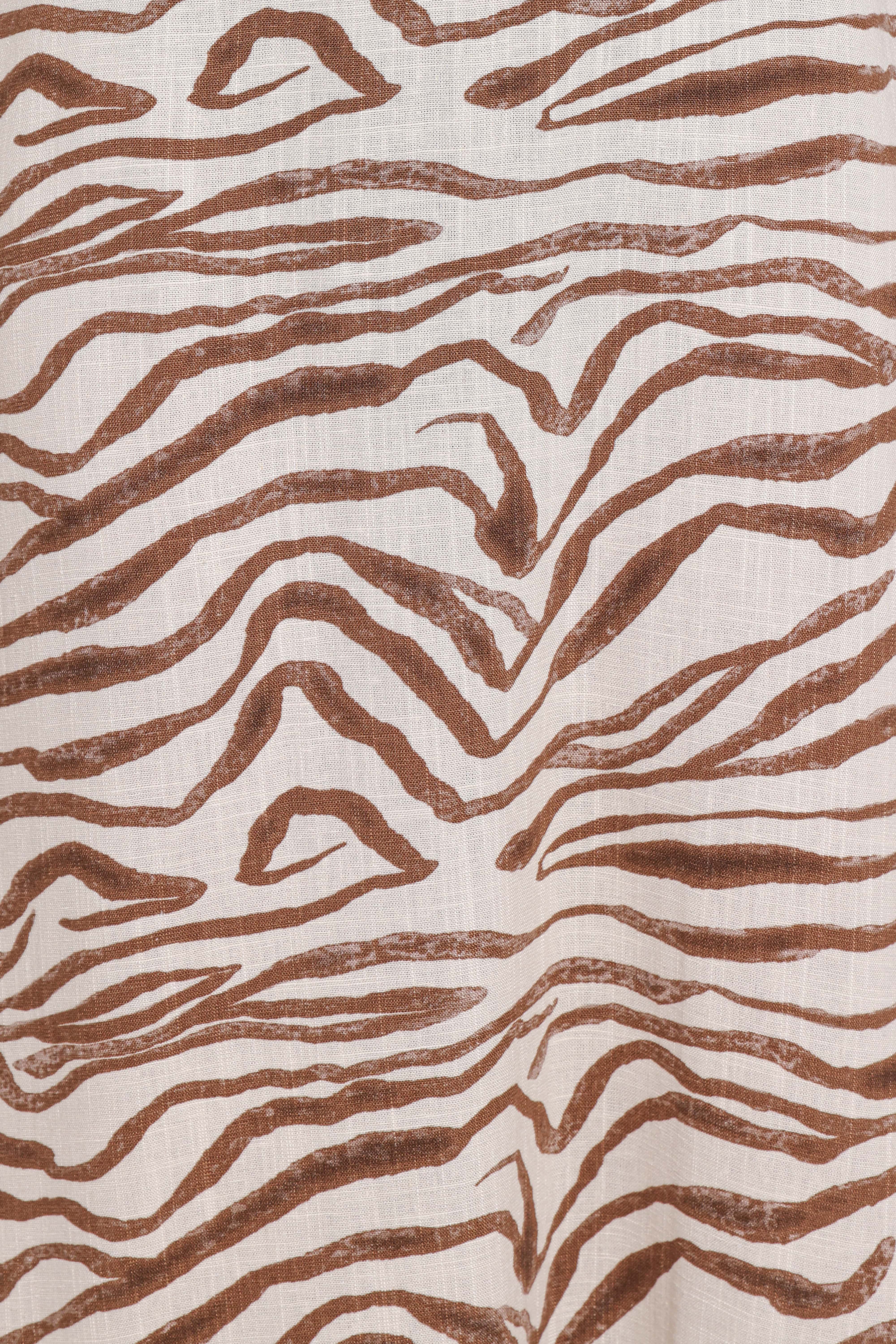 Kelsie Midi Dress - Brown Zebra