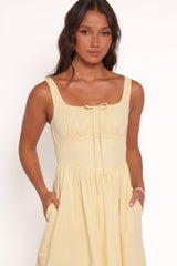 Kinslee Midi Dress - Yellow Gingham