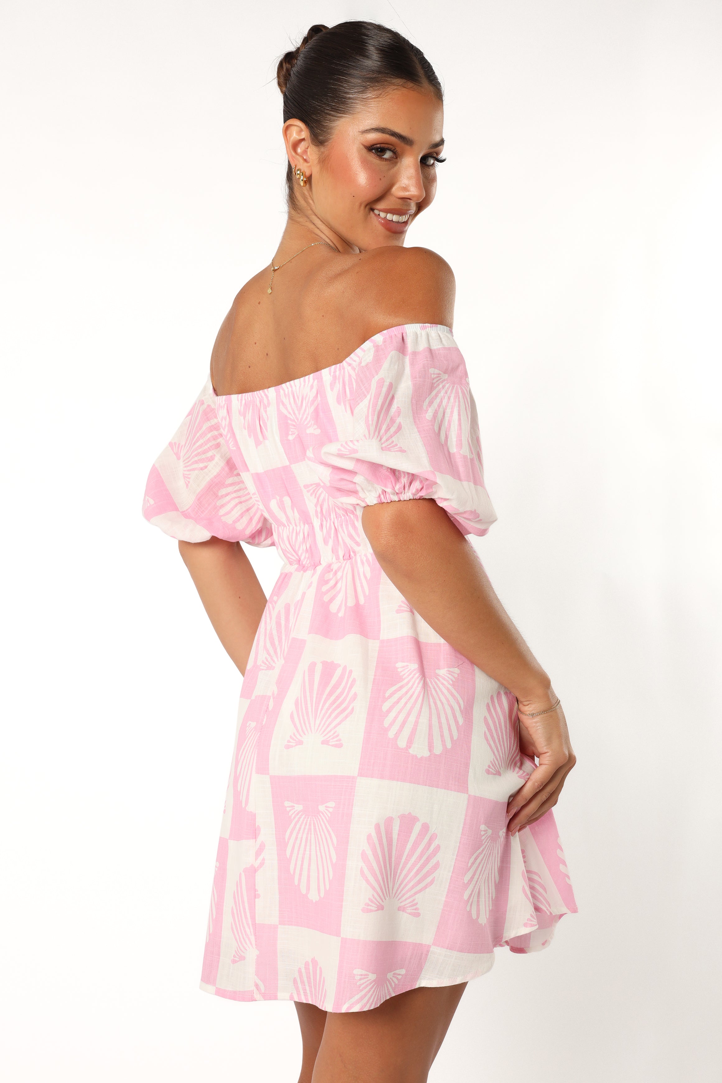 Rocco Off Shoulder Mini Dress - Pink