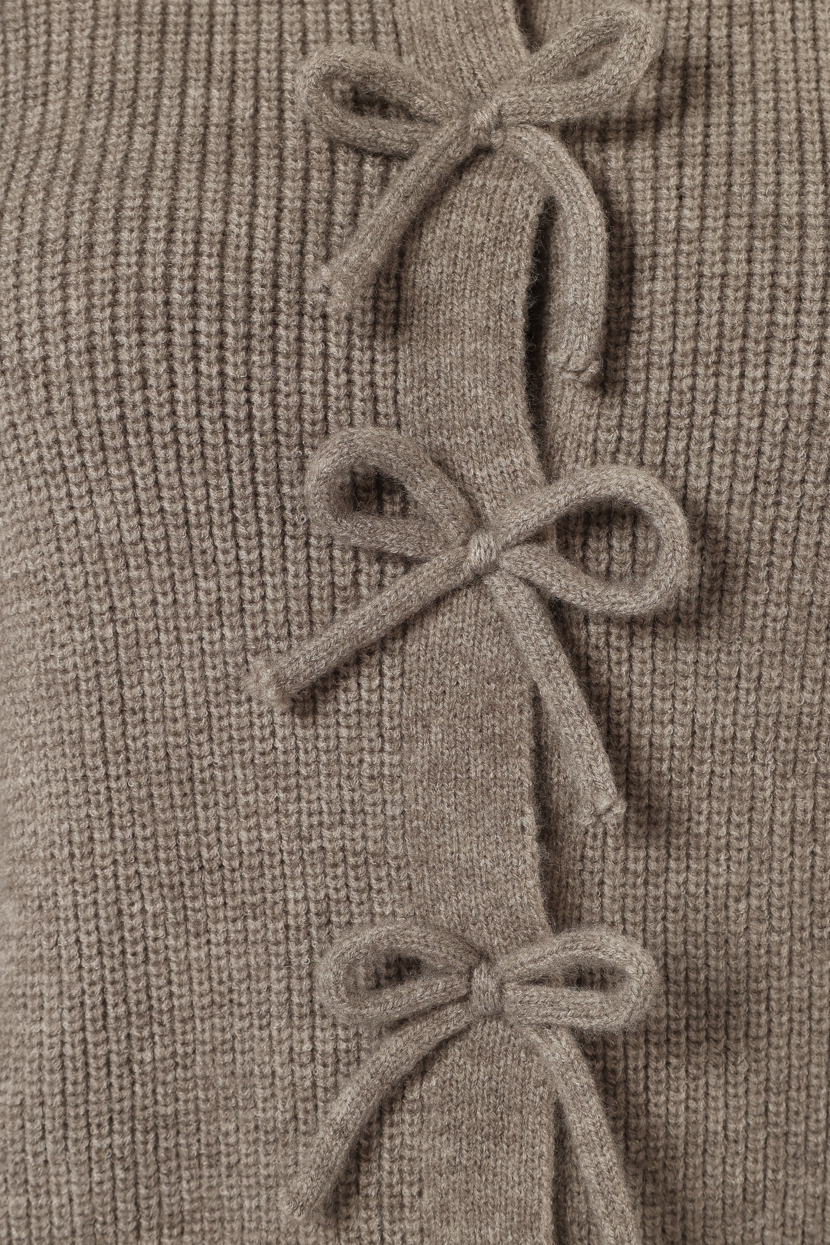 Wilde Bow Front Cardigan - Light Grey