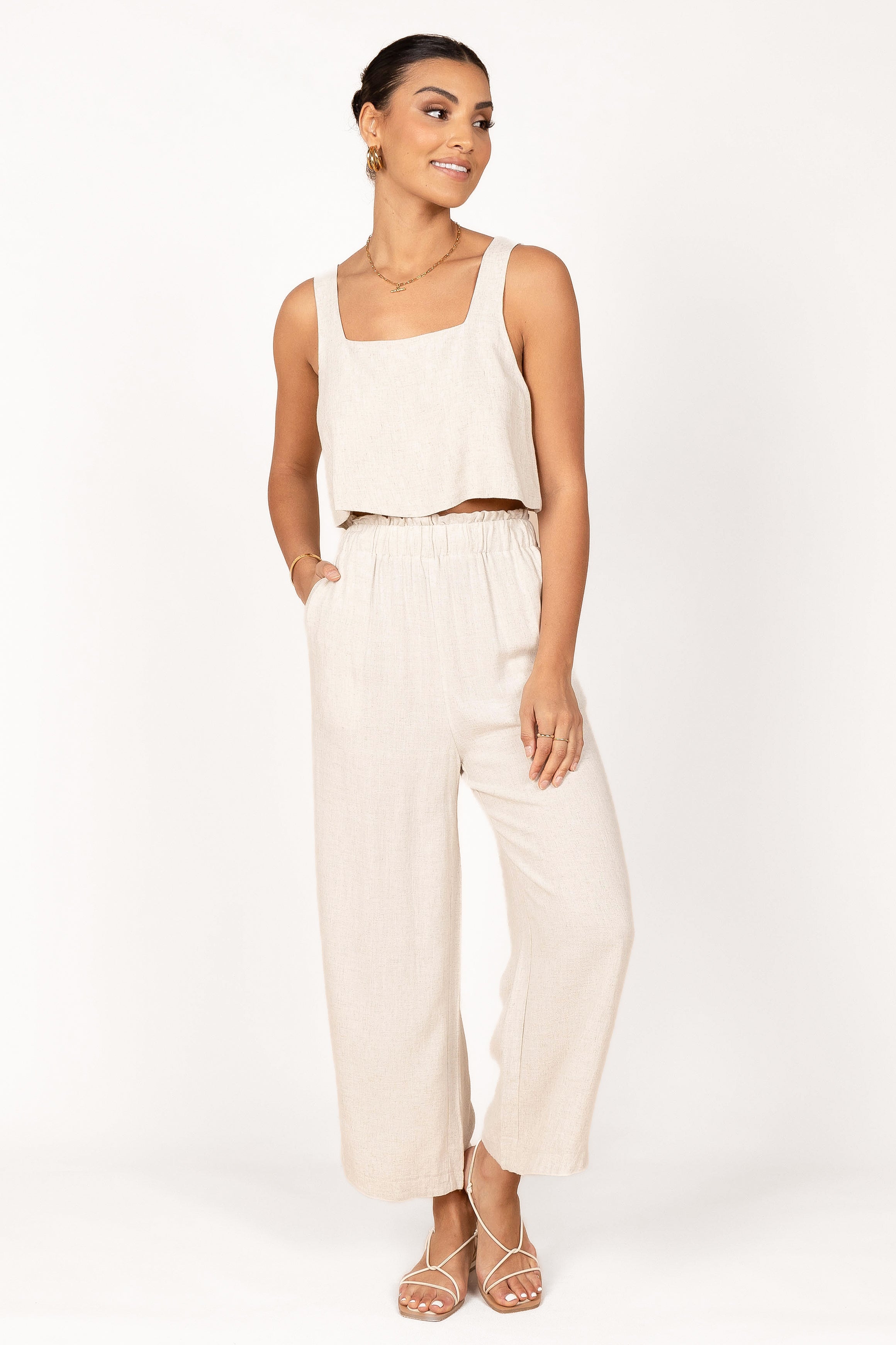 Eleanor Cropped Top - Beige